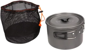 Portable Camping Pot High Capacity with Lid Nonstick Outdoor Camping Cookware Large Single for Picnic Fishing