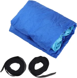 Portable Camping Travel Double Hammock Hanging Bed with Tree Strap, Lightweight Nylon Taffeta, Holds Up to 300kg, Installation, for Outdoor Relaxation (Sky Blue to Blue)