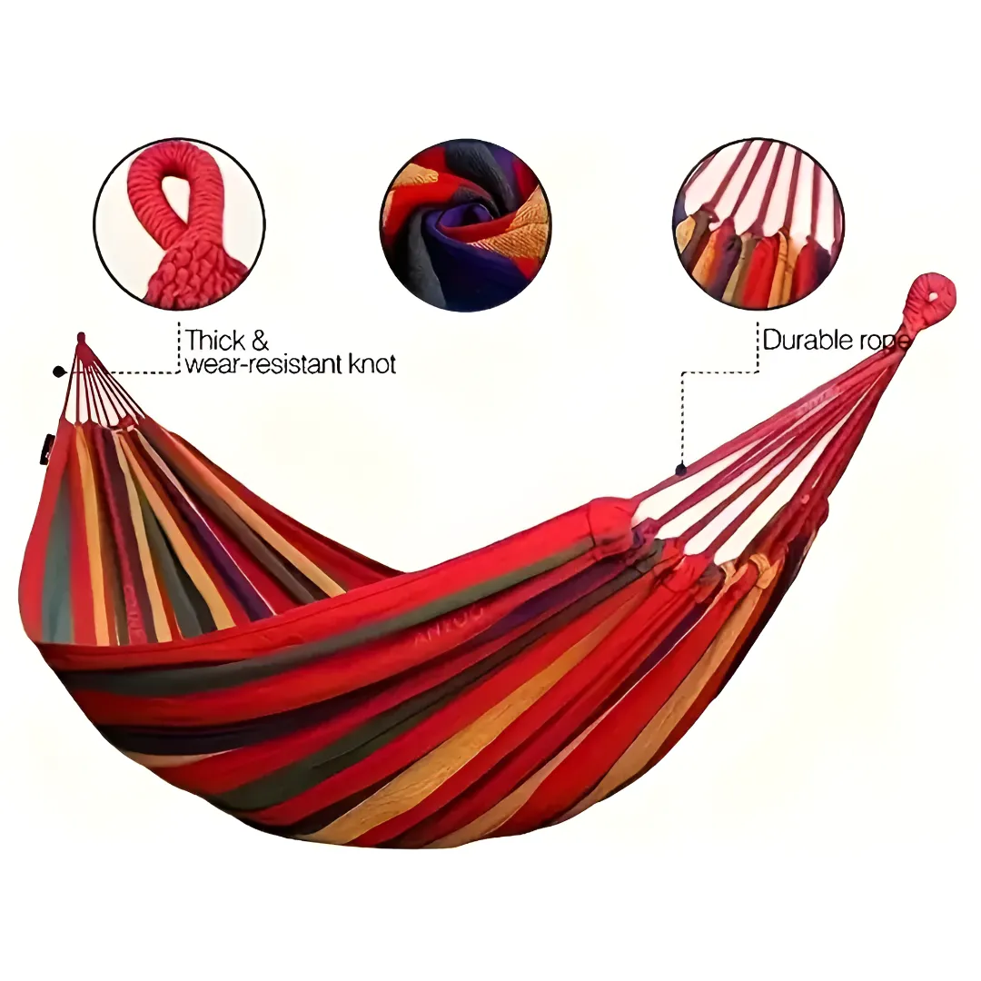 Portable Cotton Hammock with Straps