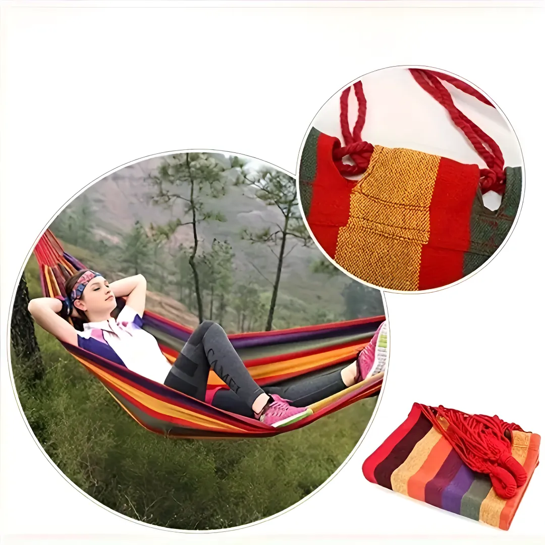 Portable Cotton Hammock with Straps