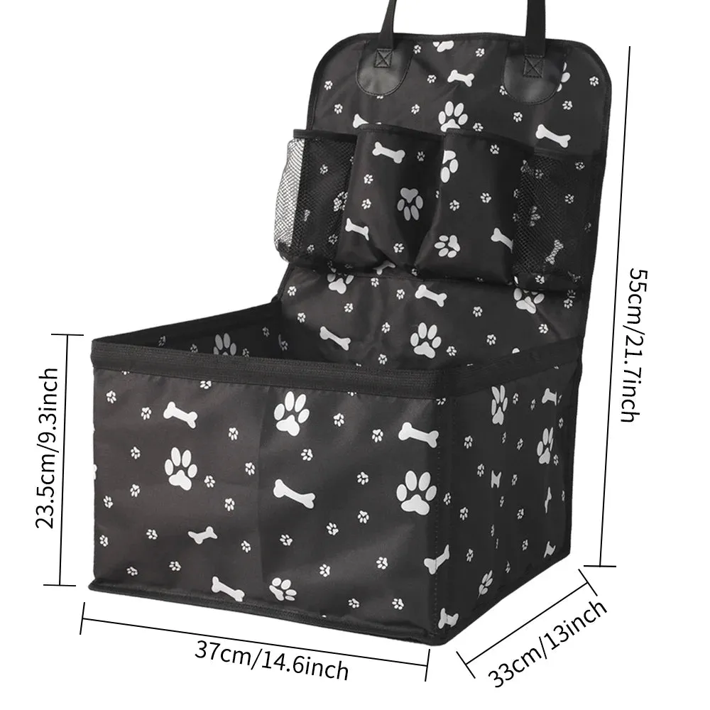 Portable Dog Car Seat with Storage Pockets