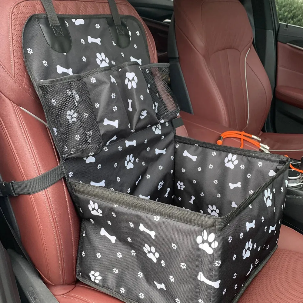 Portable Dog Car Seat with Storage Pockets