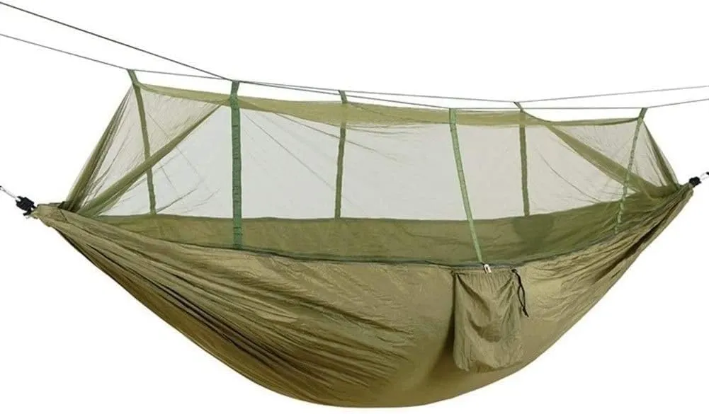 Portable Hammocks 1-2 Person Portable Outdoor Camping Hammock Parachute Fabric Hanging Bed Hunting Sleeping Swing Hamac Hammock for Outdoor(Camouflage)