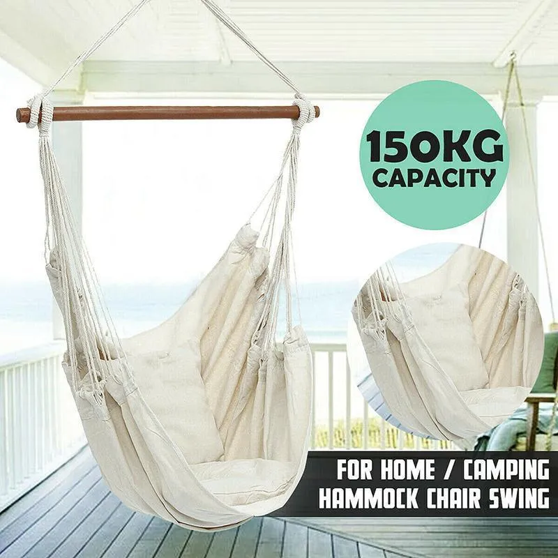 Portable Hanging Hammock Chair Swing Garden Outdoor Camping Soft