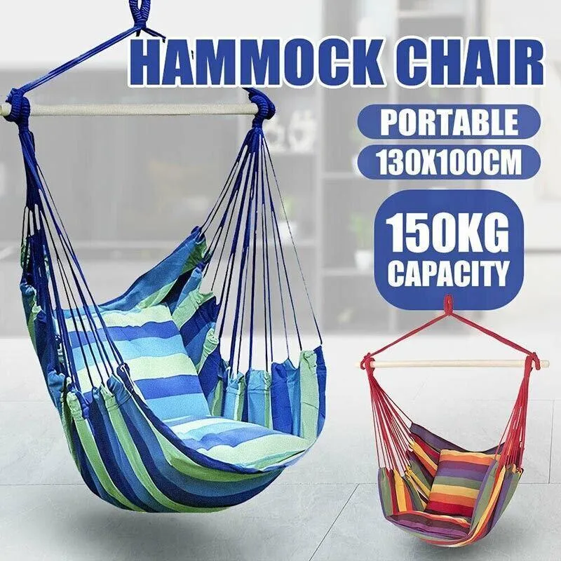Portable Hanging Hammock Chair Swing Garden Outdoor Camping Soft