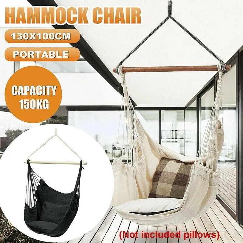 Portable Hanging Hammock Chair Swing Garden Outdoor Camping Soft