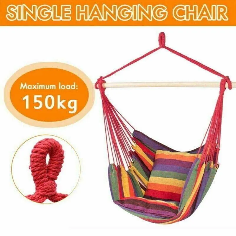 Portable Hanging Hammock Chair Swing Garden Outdoor Camping Soft