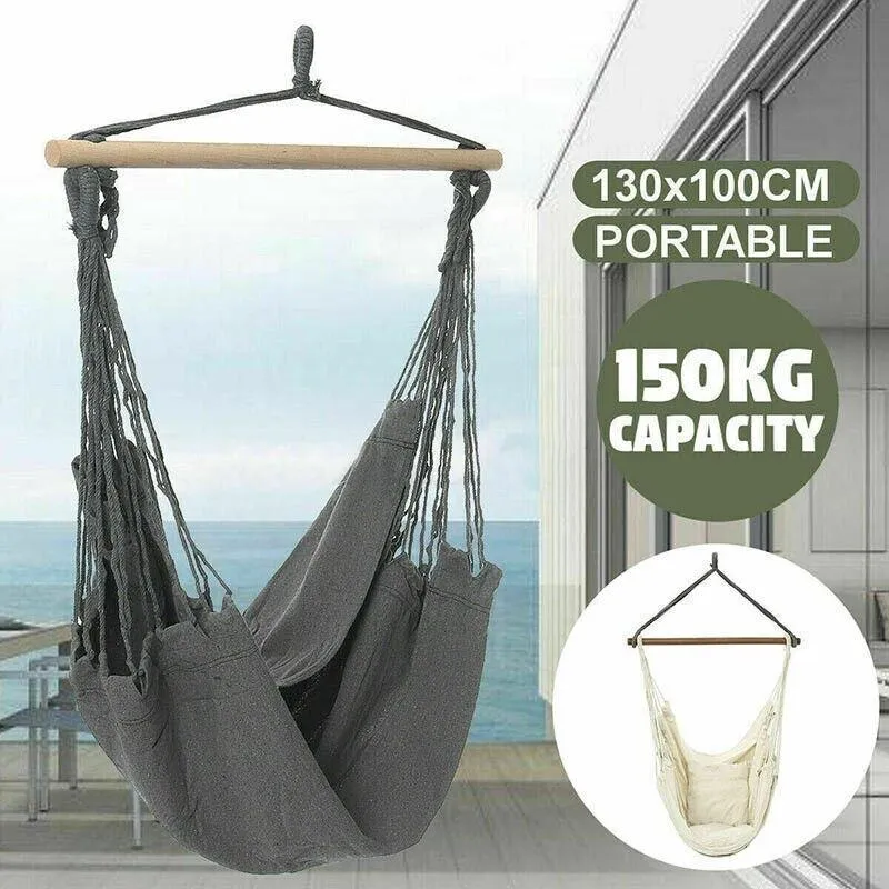 Portable Hanging Hammock Chair Swing Garden Outdoor Camping Soft