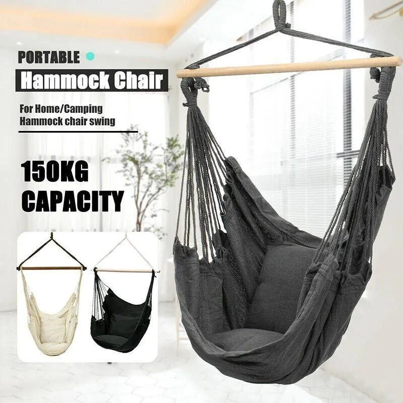 Portable Hanging Hammock Chair Swing Garden Outdoor Camping Soft