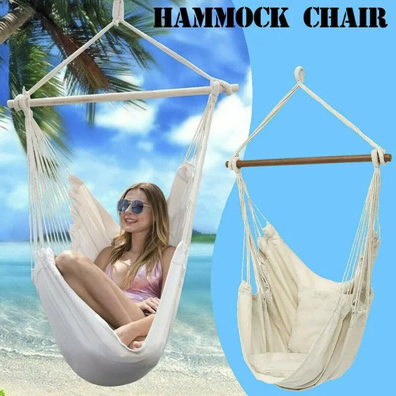 Portable Hanging Hammock Chair Swing Garden Outdoor Camping Soft