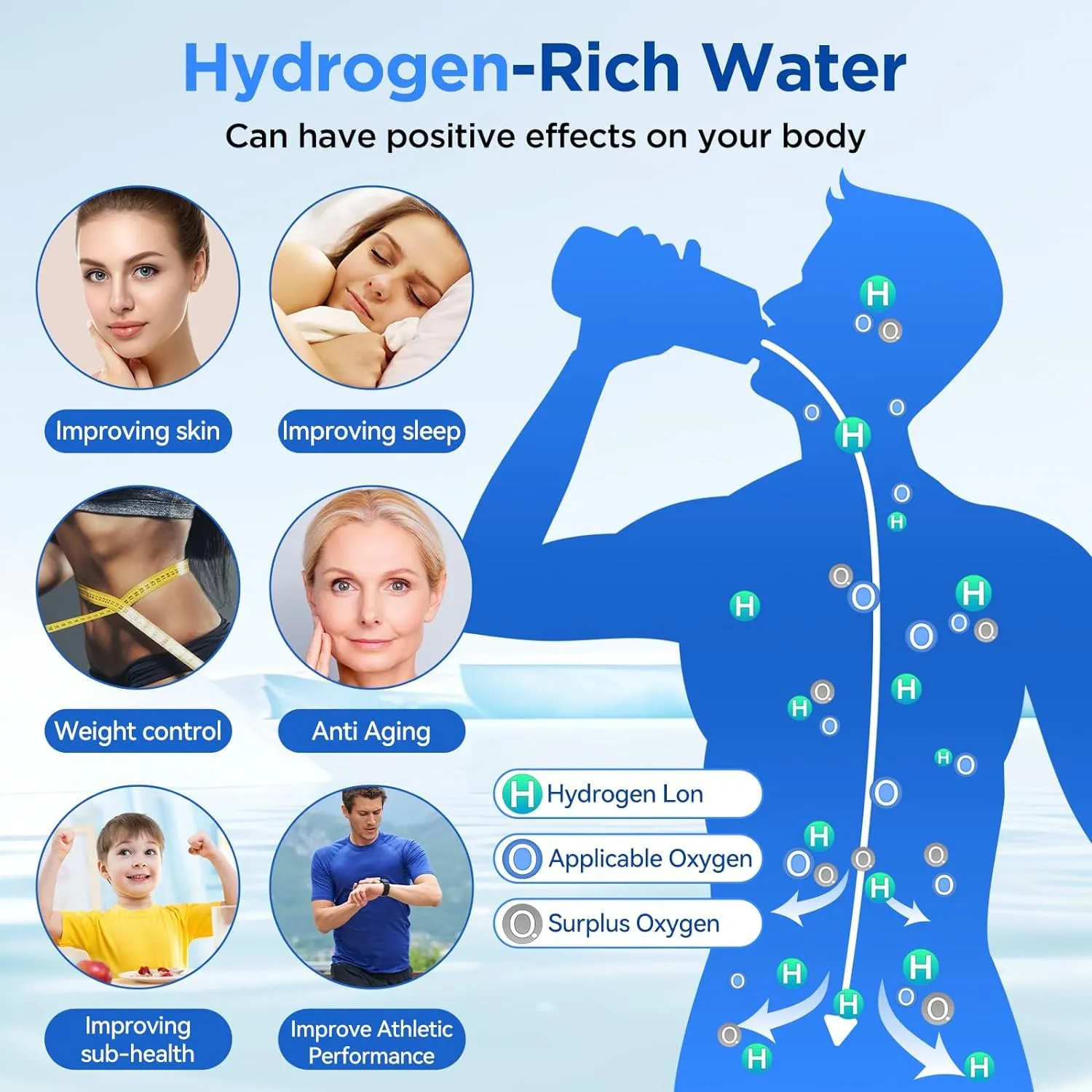 Portable Hydrogen Water Generator Bottle – 3 Min Quick Electrolysis, Rechargeable 460ml Hydrogen-Rich Maker for Daily Drinking, Office, Travel, Fitness – Silver