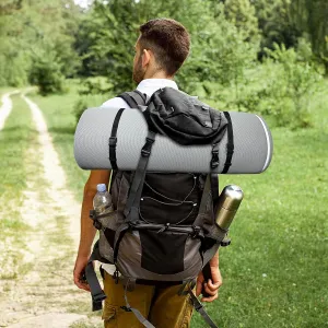 Portable Memory Foam Sleeping Pad for Comfort and Support, Great for Camping, Guest, Travel, Foldable with Water-Resistant Cover, Grey