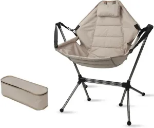 Portable Outdoor Camping Chair, Folding and Rocking Hammock Chairs, Equipped with Storage Bag, Multi Angle Adjustment Leisure Type