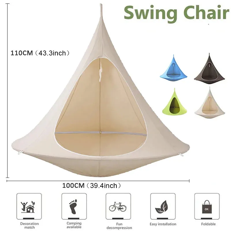 Portable Outdoor Waterproof Hammock Chair – 80KG Capacity
