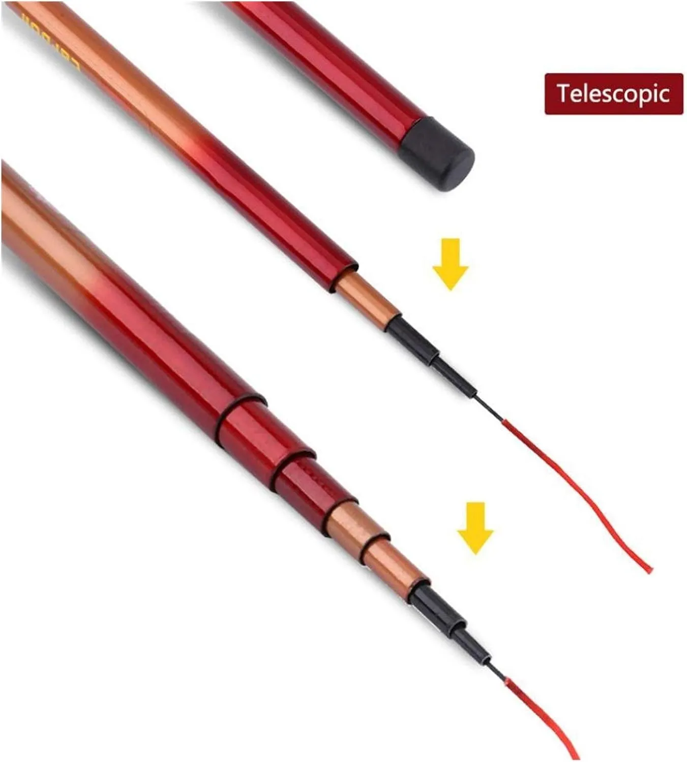 Portable Telescopic Rod Ultra-Light Hand Glass Steel Pole Mini Carp Fishing Rod Hand Rod Telescopic Fishing Pole Fishing Tackle DaJiKan (Color : Red 1, Length : 2.7 m)