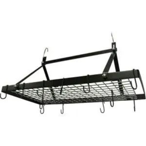 Pot Rack Rect Black Enamel