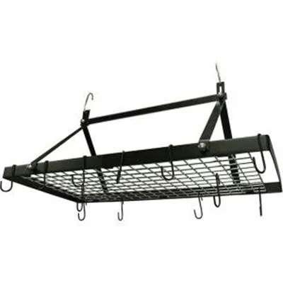 Pot Rack Rect Black Enamel