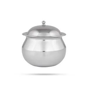 Pot With Lid - 5.5 x 4.75 Inches | Stainless Steel Cookware/ Stainless Steel Pot for Home/ 340 Gms Approx