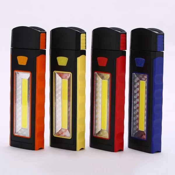 Powerful Dual Magnet Battery Operated LED COB Work Light Tent Camping Lamp Orange