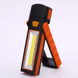 Powerful Dual Magnet Battery Operated LED COB Work Light Tent Camping Lamp Orange
