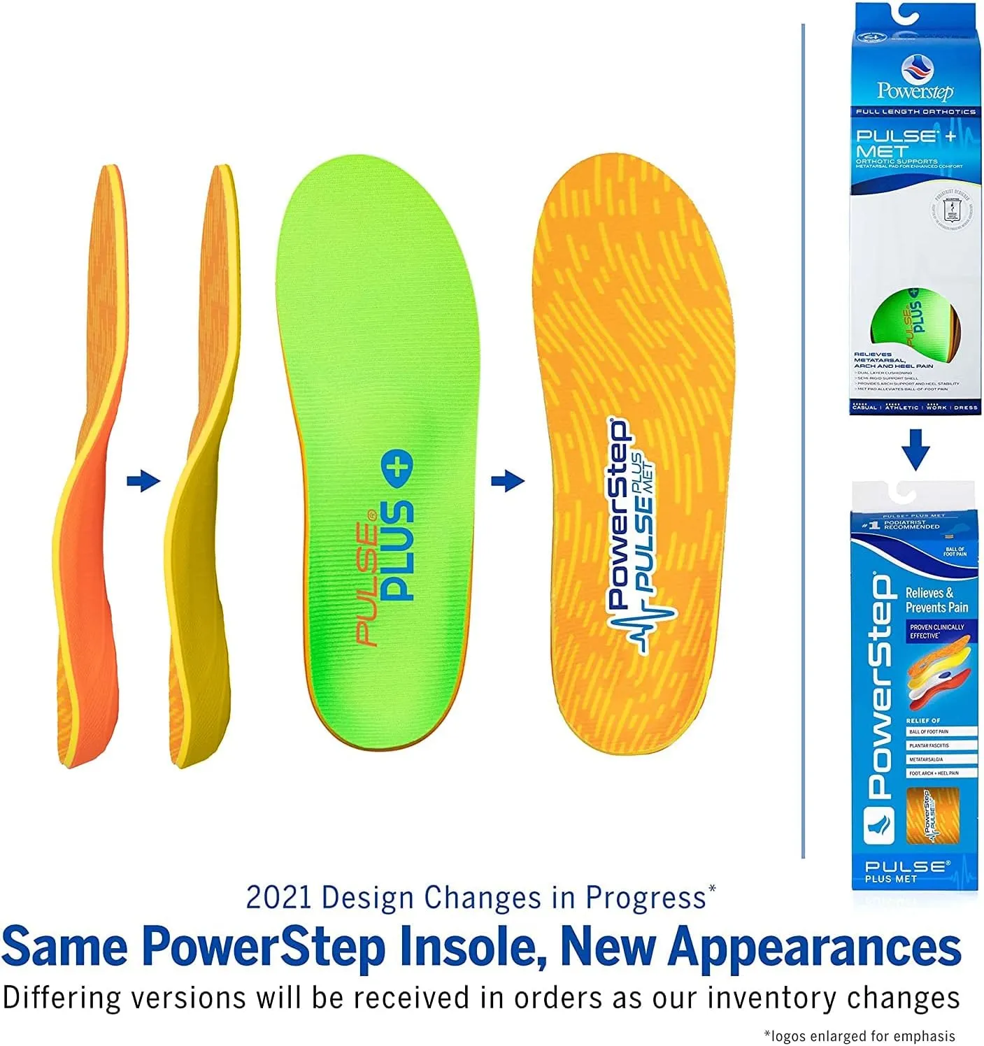 PowerStep Pulse Plus Ball of Foot Pain Relief Shoe Insoles - Running Shoe Orthotics for Metatarsal Foot Pain, and Morton's Neuroma Relief - Made in The USA (M 7-7.5, F 9-9.5)