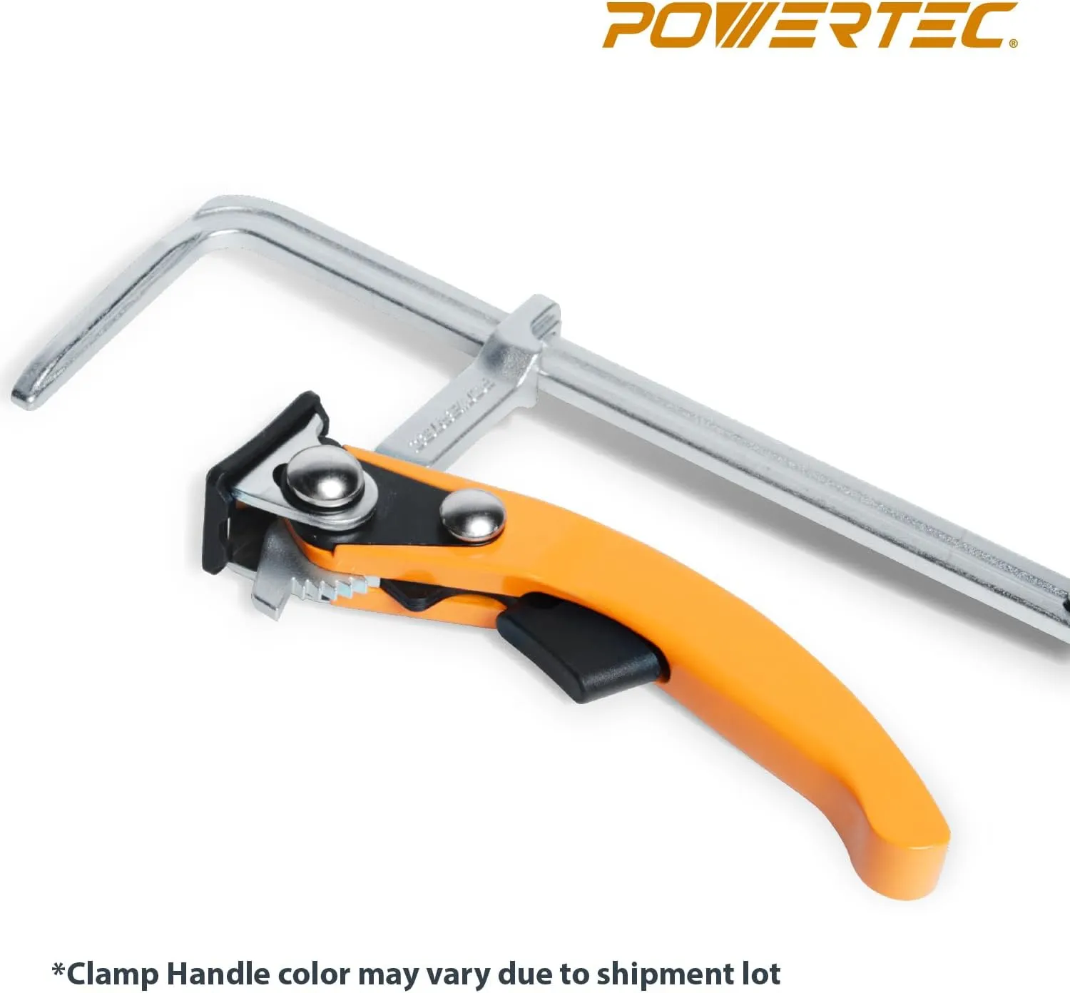 POWERTEC 71542 Quick Release Ratcheting Table Clamp for MFT and Guide Rail System, 7” Capacity x 2-3/8” Throat Depth, 2 Pack