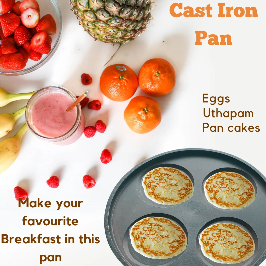 Pre-seasoned Cast Iron Uttapam/Pancakes Tawa (10.5 inches)