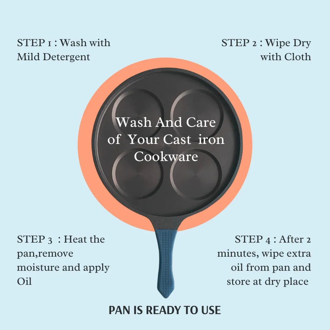 Pre-seasoned Cast Iron Uttapam/Pancakes Tawa (10.5 inches)
