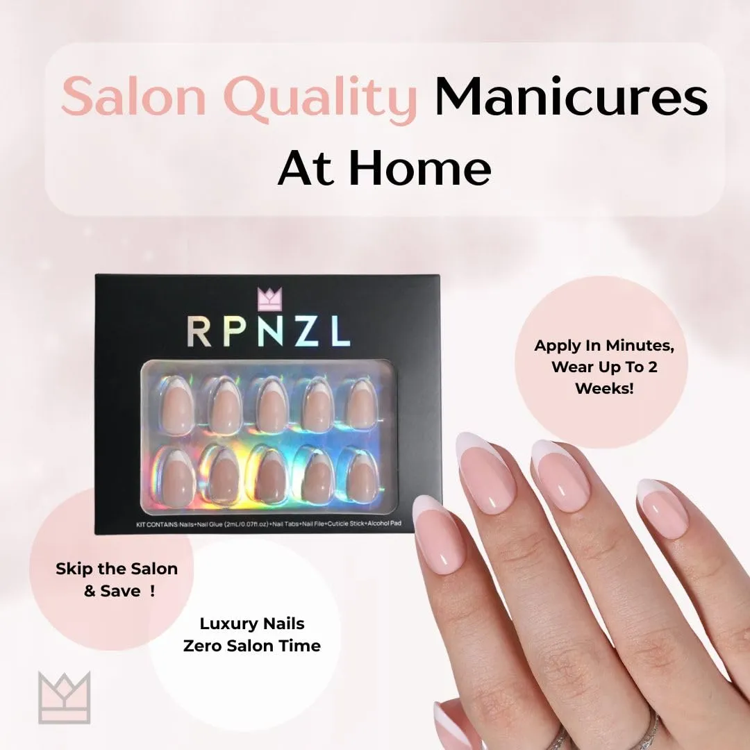 Press-On Nails – Salon-Quality Reusable Manicure Set – 32 Nails in 16 Sizes with Glue & Adhesive Tabs – Long-Lasting, Damage-Free Wear (Midnight)