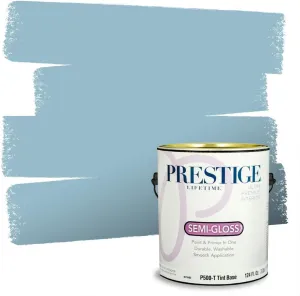 PRESTIGE Paints Interior Paint and Primer In One, 1-Gallon, Semi-Gloss, Comparable Match of Benjamin Moore* Marlboro Blue*