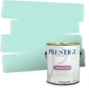 PRESTIGE Paints Interior Paint and Primer In One, 1-Gallon, Semi-Gloss, Comparable Match of Sherwin Williams* Aquatint*