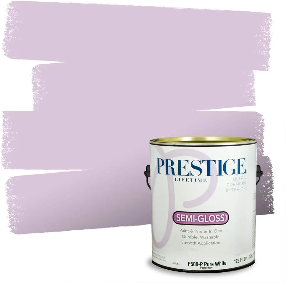 PRESTIGE Paints Interior Paint and Primer In One, 1-Gallon, Semi-Gloss, Comparable Match of Sherwin Williams* Euphoric Lilac*