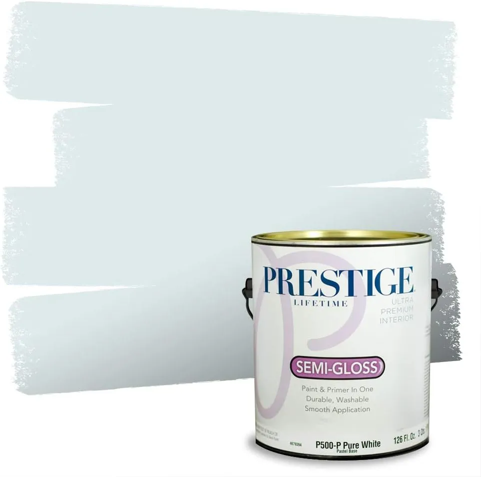 PRESTIGE Paints Interior Paint and Primer In One, 1-Gallon, Semi-Gloss, Comparable Match of Sherwin Williams* Sky High*