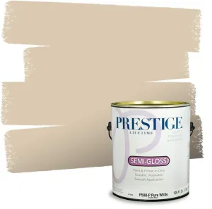 PRESTIGE Paints Interior Paint and Primer In One, 1-Gallon, Semi-Gloss, Comparable Match of Sherwin Williams* Softer Tan*