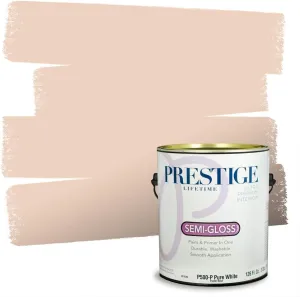 PRESTIGE Paints Interior Paint and Primer In One, 1-Gallon, Semi-Gloss, Comparable Match of Sherwin Williams* Spun Sugar*