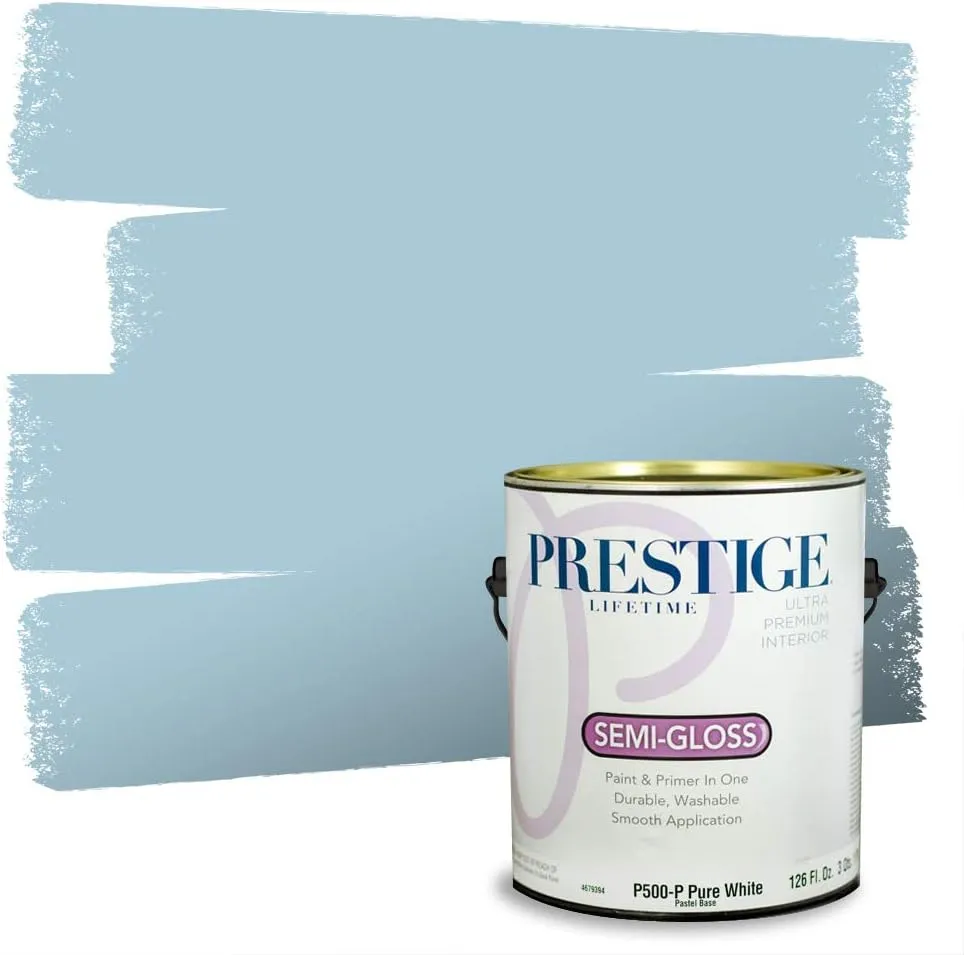 PRESTIGE Paints Interior Paint and Primer In One, 1-Gallon, Semi-Gloss, Comparable Match of Sherwin Williams* Vast Sky*
