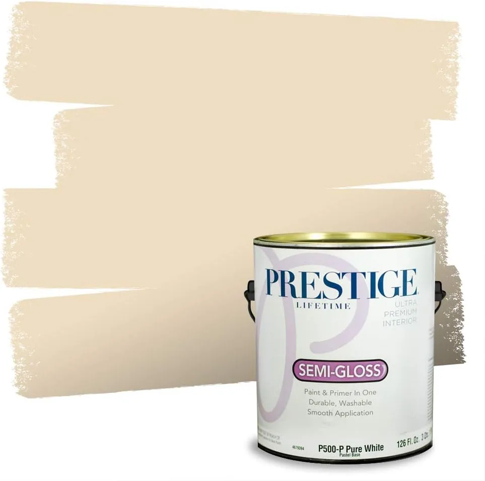 Prestige Paints Interior Paint and Primer in One, Comparable Match of Sherwin Williams* Napery*, Semi Gloss, 1 Gallon