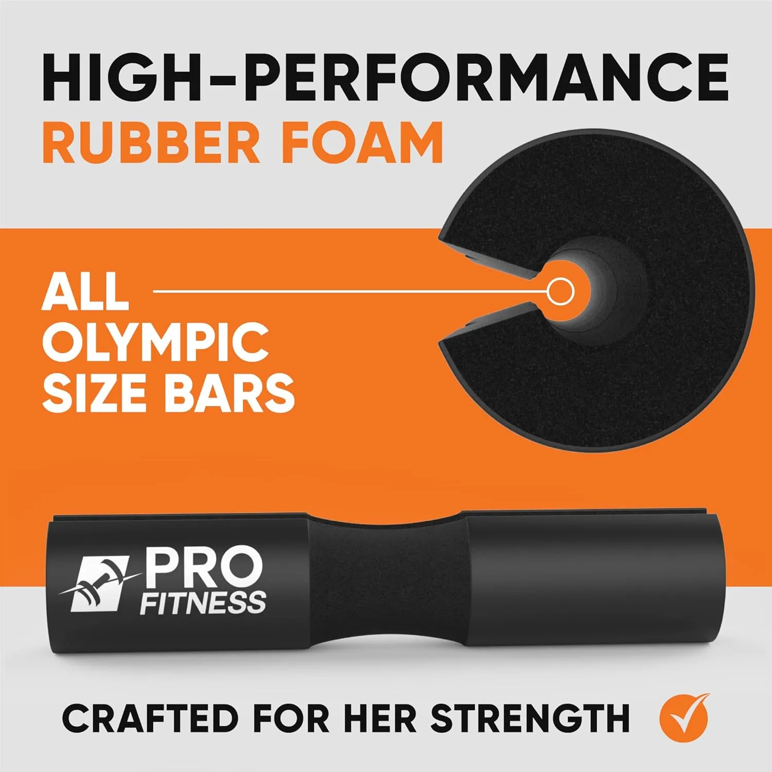 ProFitness Barbell Pad, Hip Thrust Pad - Bar Pad for Squats, Lunges & Hip Thrusts - Barbell Cushion Squat Pad For Olympic or Standard Bars