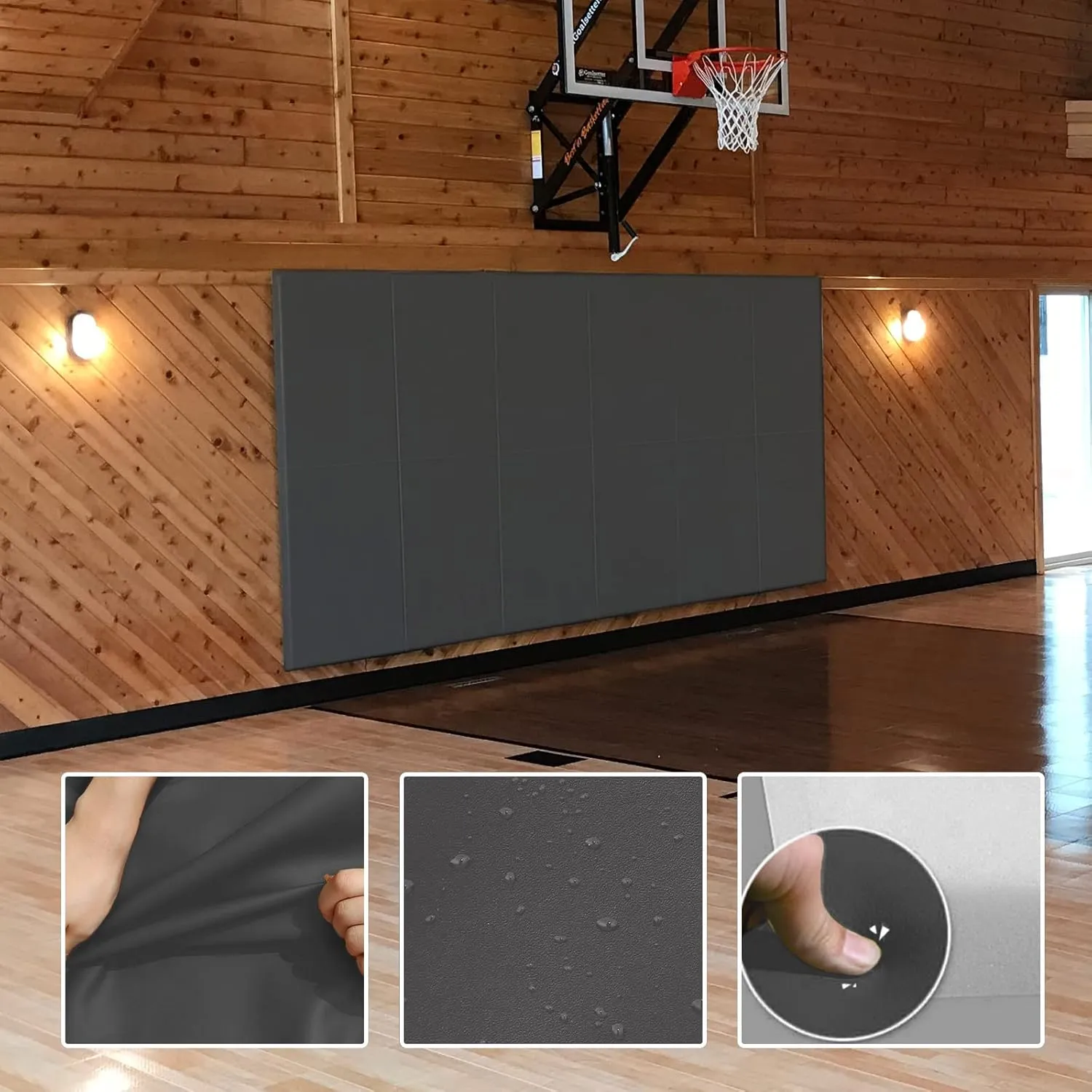 PROGOAL 6FT HighGym Wall Paddings Basketball Court Wall Protection Pad - 2”Thick Foam Wall Mat Durable Protector for Wall-Mounted Basketball Hoops Garage Taekwondo(72" L x 20" W)