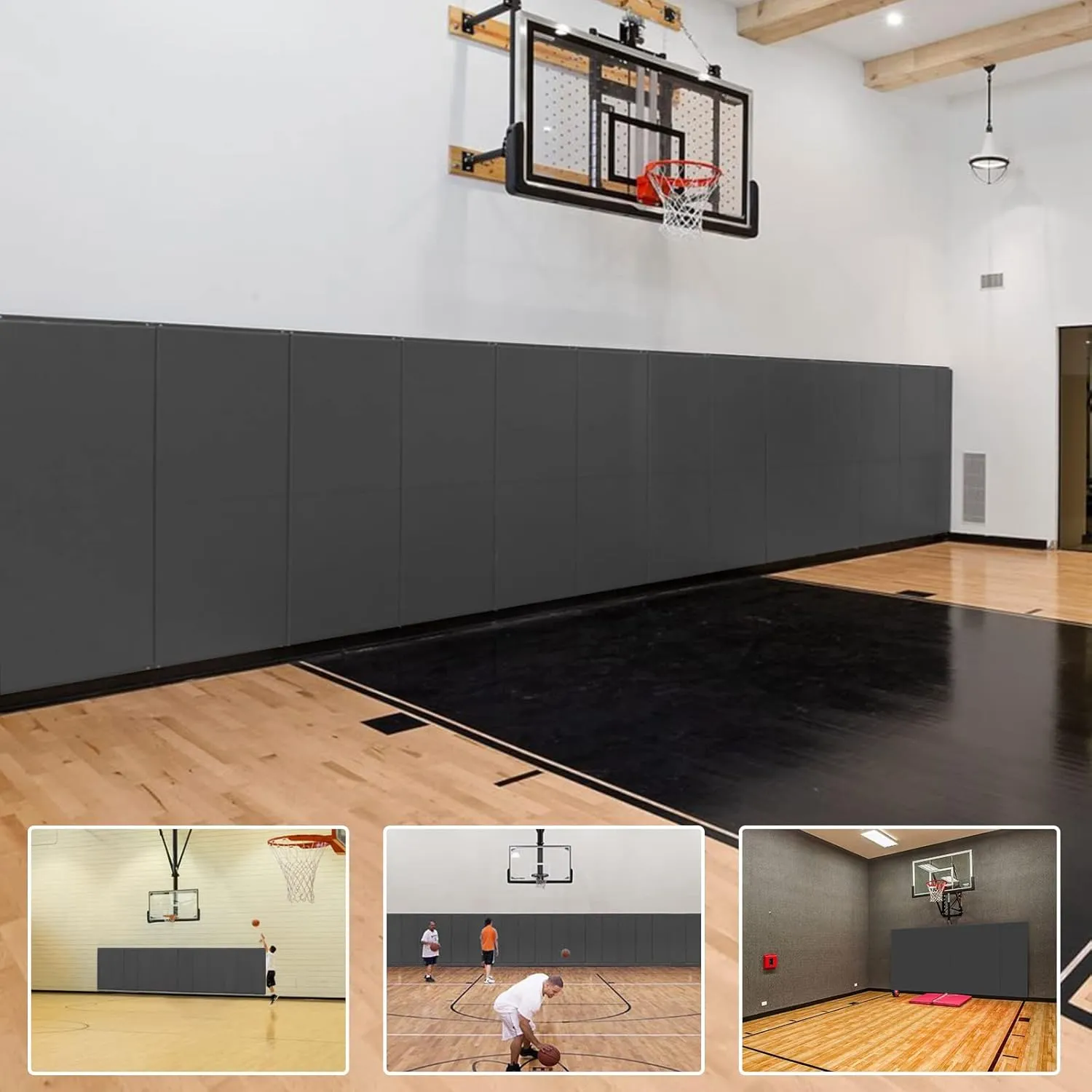 PROGOAL 6FT HighGym Wall Paddings Basketball Court Wall Protection Pad - 2”Thick Foam Wall Mat Durable Protector for Wall-Mounted Basketball Hoops Garage Taekwondo(72" L x 20" W)