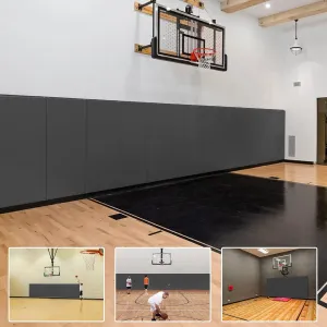 PROGOAL 6FT HighGym Wall Paddings Basketball Court Wall Protection Pad - 2”Thick Foam Wall Mat Durable Protector for Wall-Mounted Basketball Hoops Garage Taekwondo(72" L x 20" W)