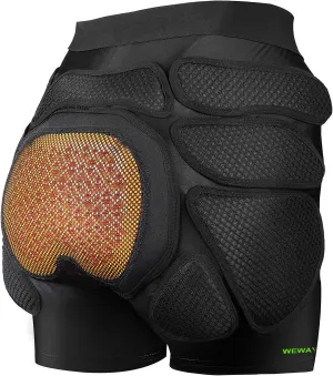 Protective Padded Shorts Crash Pad, PU Hip Butt Pads Impact Gear for Youth Ladies Women, Tailbone Protection Pad for Ski Snowboarding Skating Skateboard