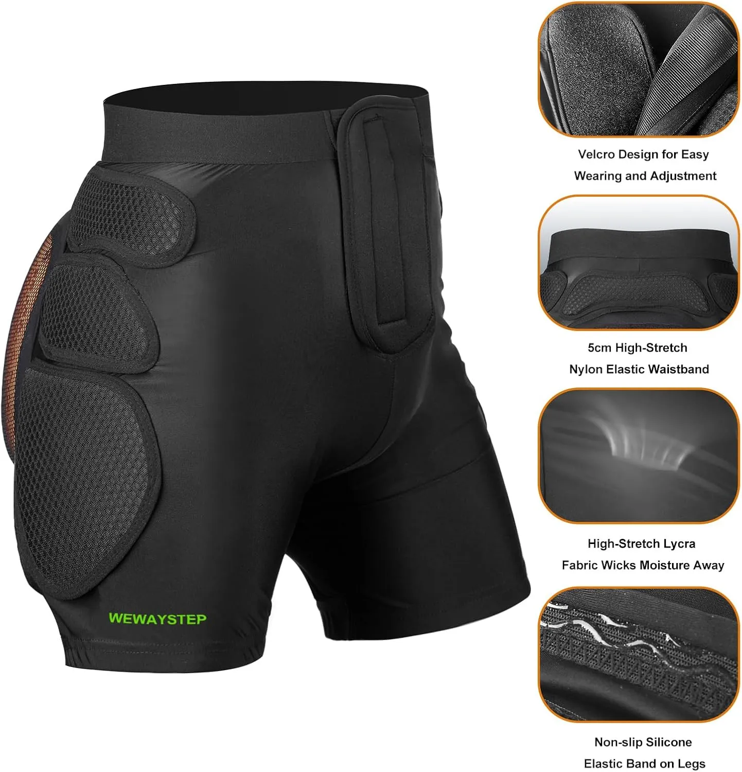 Protective Padded Shorts Crash Pad, PU Hip Butt Pads Impact Gear for Youth Ladies Women, Tailbone Protection Pad for Ski Snowboarding Skating Skateboard