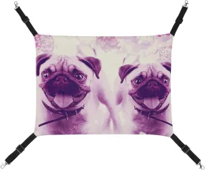 Pug Dogs Hanging Cat Bed Soft Breathable Pet Hammock for Cage Pet Sleeper for Kitten Ferret Puppy Rabbit