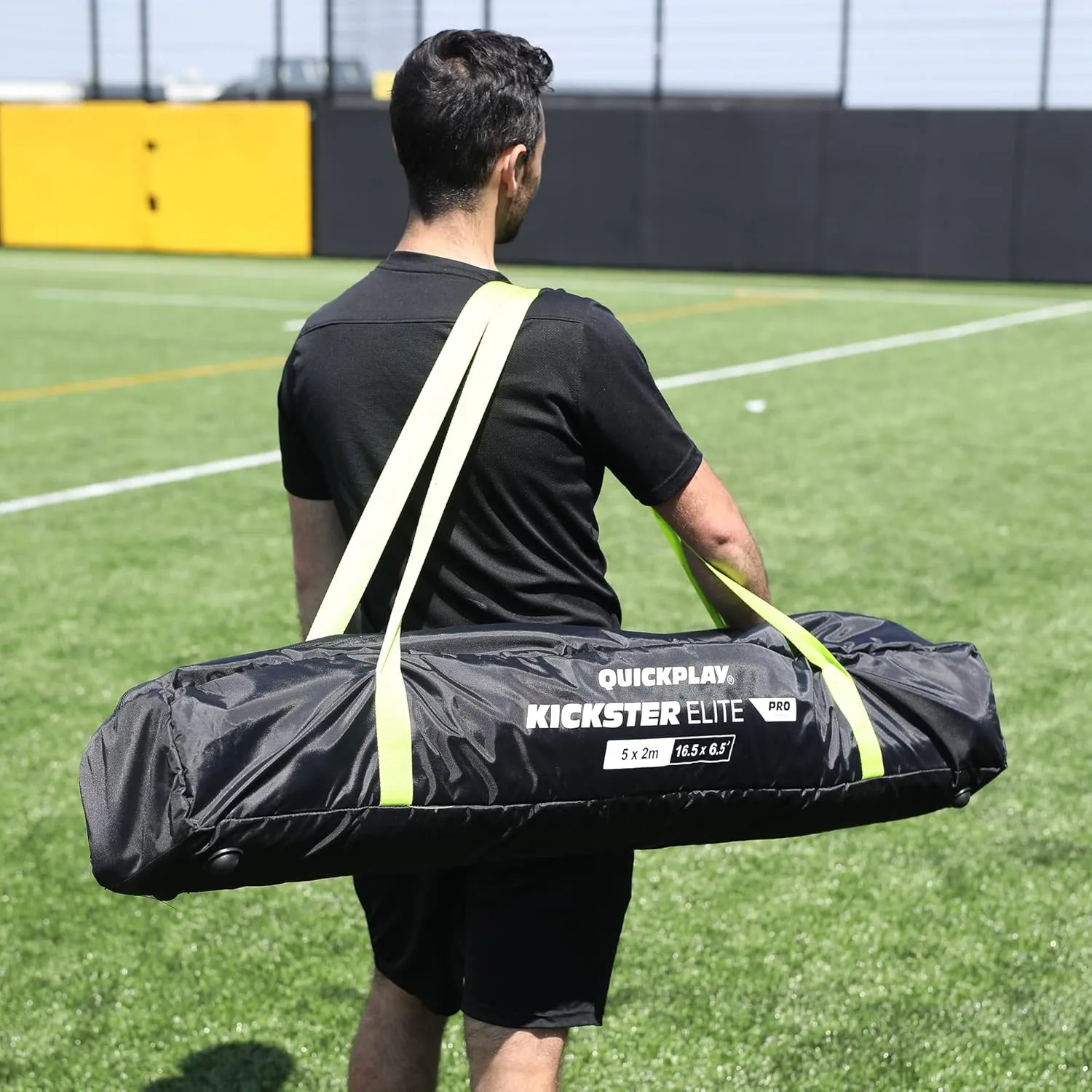 QUICKPLAY Kickster Elite Portable Soccer Goal | Integrated Weighted Base for Training on Turf, Hard Floors or Grass | Sizes 5x3', 6x4', 12x6', 16x7', & 3x2M [Single Goal]