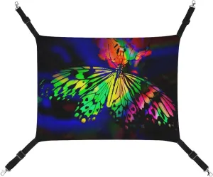 Rainbow Butterfly Hanging Cat Bed Soft Breathable Pet Hammock for Cage Pet Sleeper for Kitten Ferret Puppy Rabbit