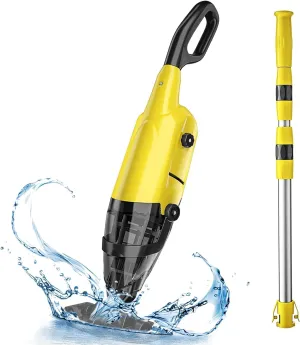 Rechargeable Handheld Pool Vacuum, Cordless Pool Cleaner for Above Ground Pool, Inground Pool, Spas and Hot Tubs, Powerful Suction, Long Runtime, Ideal for Leaves & Debris