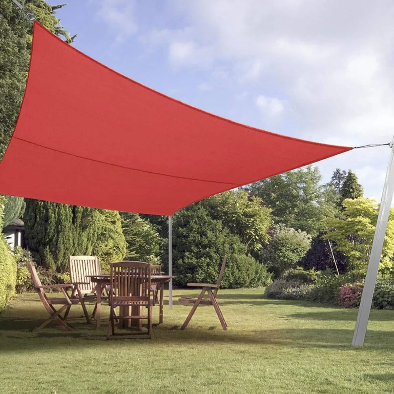 Rectangle Sun Shade Sail Waterproof UV Block Canopy for Swimming Pool, Hammock, Outdoor, Oxford Cloth Awning(Red,2mx4m)
