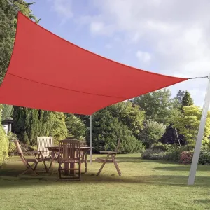 Rectangle Sun Shade Sail Waterproof UV Block Canopy for Swimming Pool, Hammock, Outdoor, Oxford Cloth Awning(Red,2mx4m)