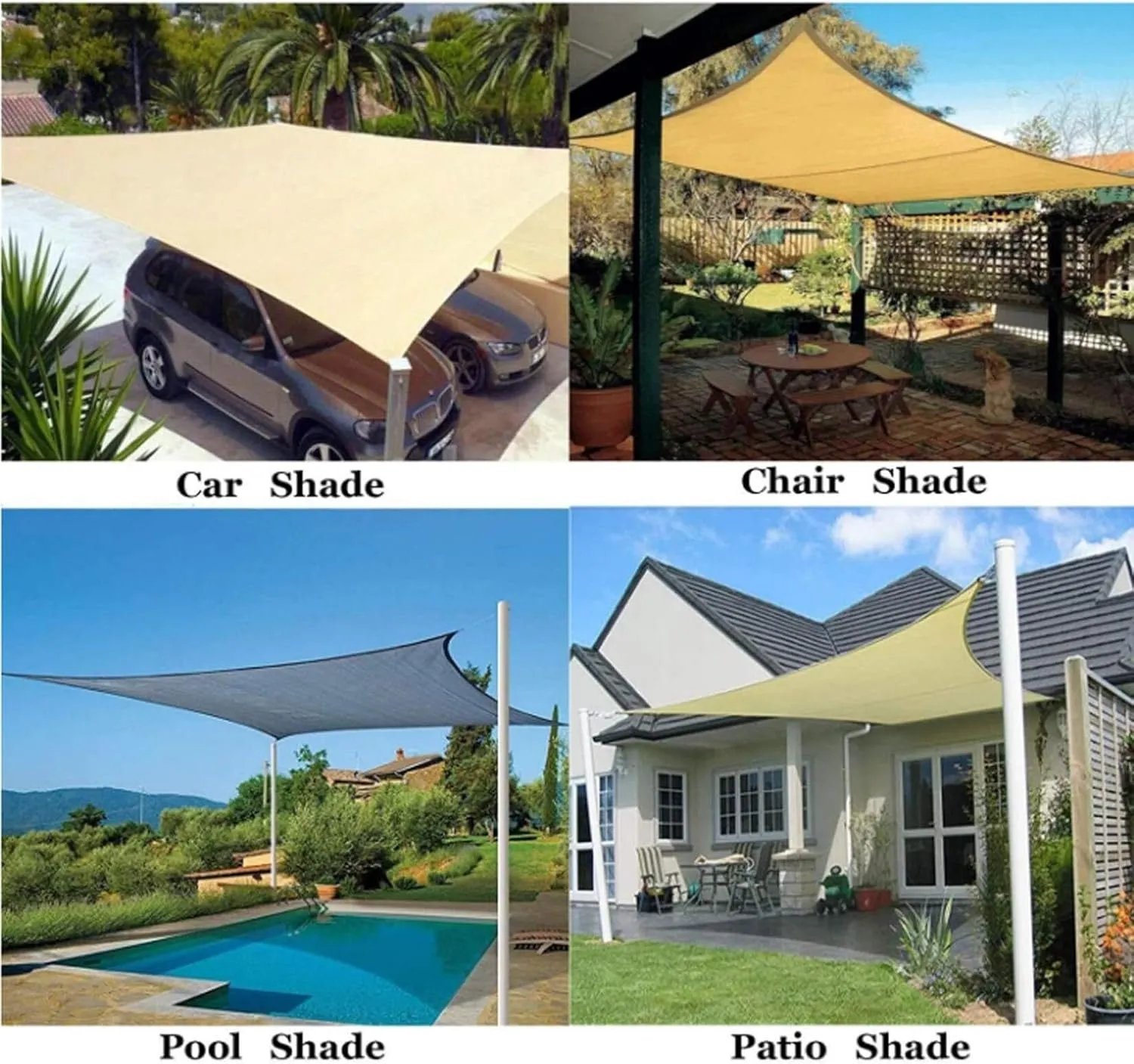 Rectangle Sun Shade Sail Waterproof UV Block Canopy for Swimming Pool, Hammock, Outdoor, Oxford Cloth Awning(Red,2mx4m)